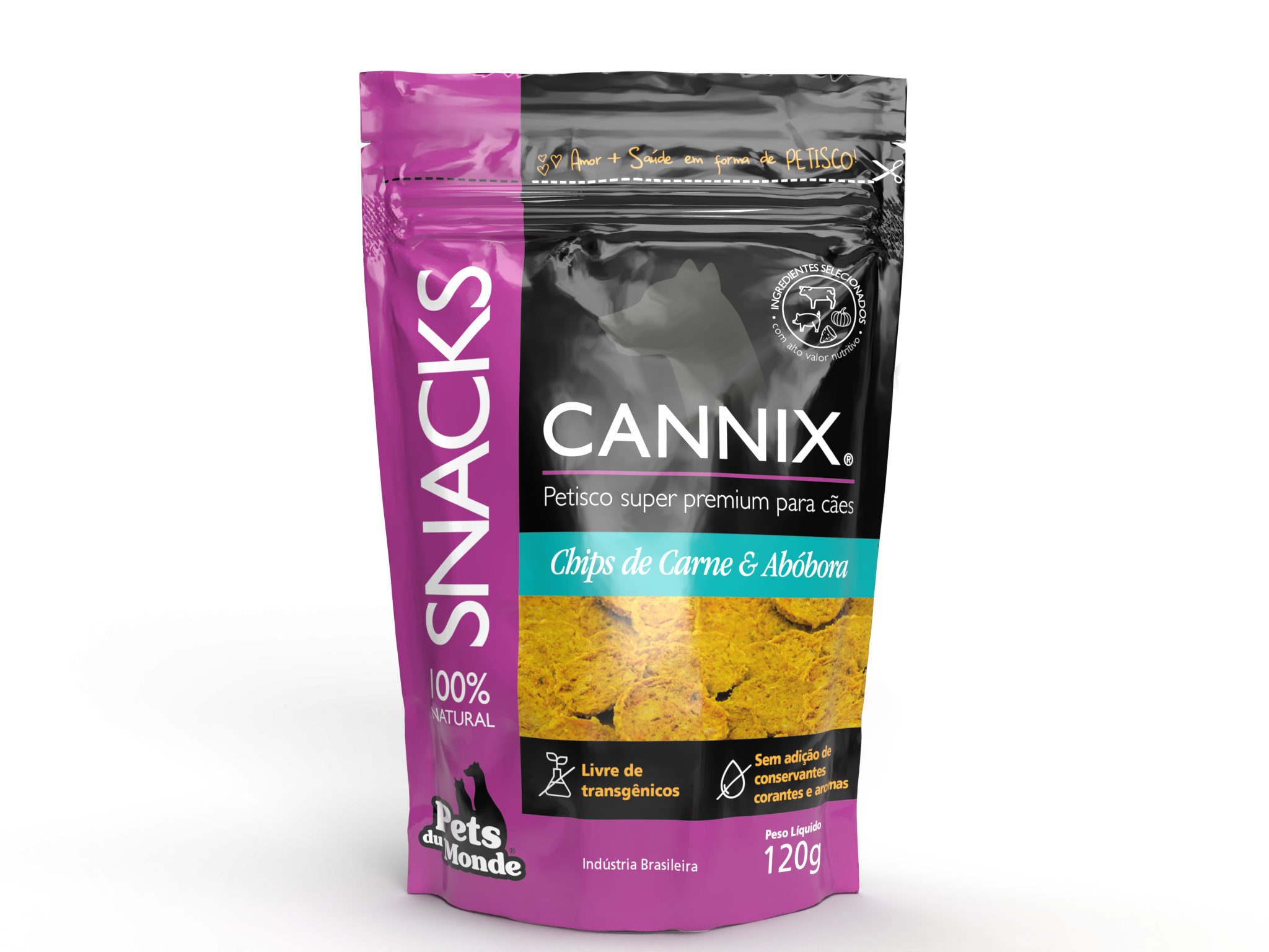 Petisco para Cachorro | Cannix Chips de Carne e Abóbora 120 g