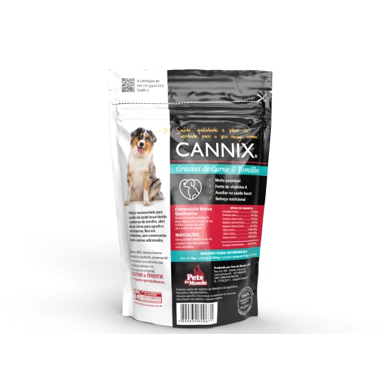 petisco para cachorro carne e tomilho cannix