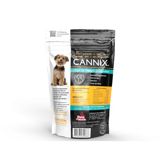 petisco para cachorro chips de legumes cannix